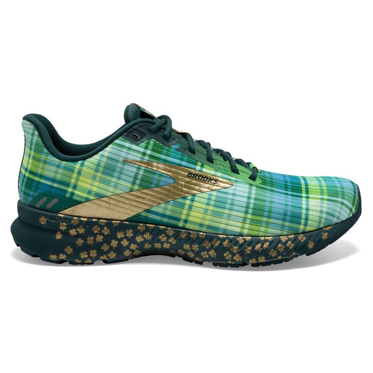 Brooks Launch 8 Light-Cushion Road Running Shoes - Men's - Fern Green/Metallic Gold/Deep Teal (41829